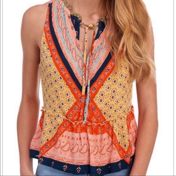 Patrons of Peace Tops - NWT PATRONS OF PEACE BOHO MIXED MEDIA COLOR TOP